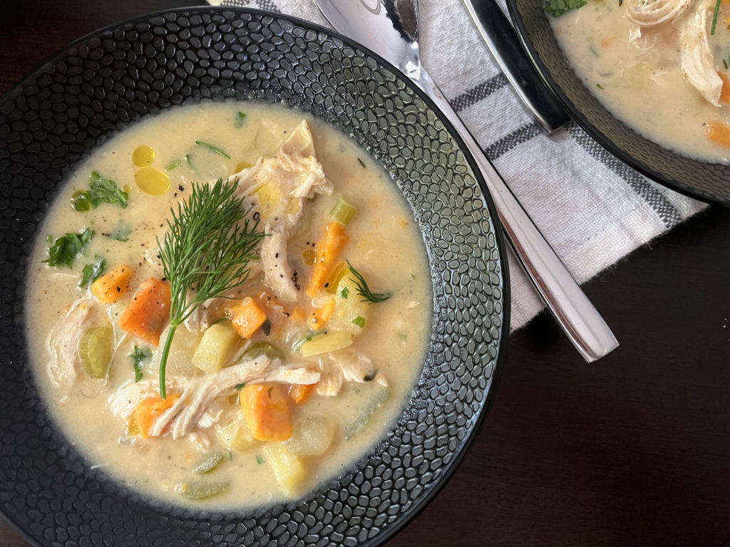 Creamy Three-Potato Chicken Soup with Dill